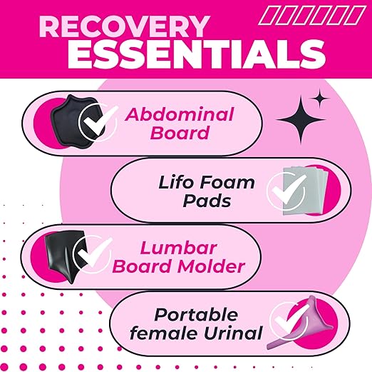 Recovery Essentials Kit – Abdominal Board Lipo Foam Pads Lumbar Board Molder Portable Female Urinal Post-Surgery