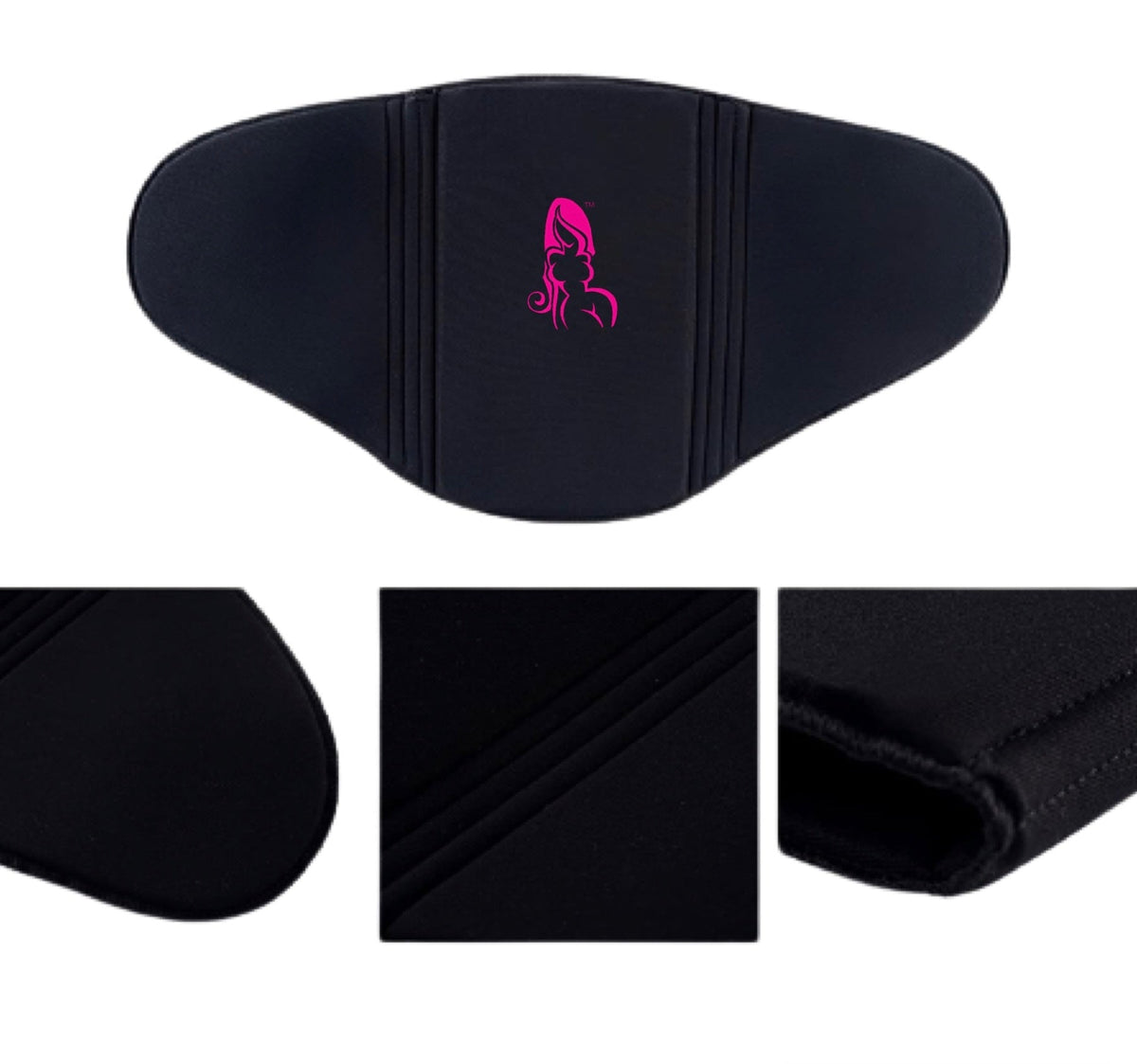 Abdominal Compression Board Detail – Bombshell Logo, Soft Neoprene Fabric for Post-Lipo Tummy Tuck Healing