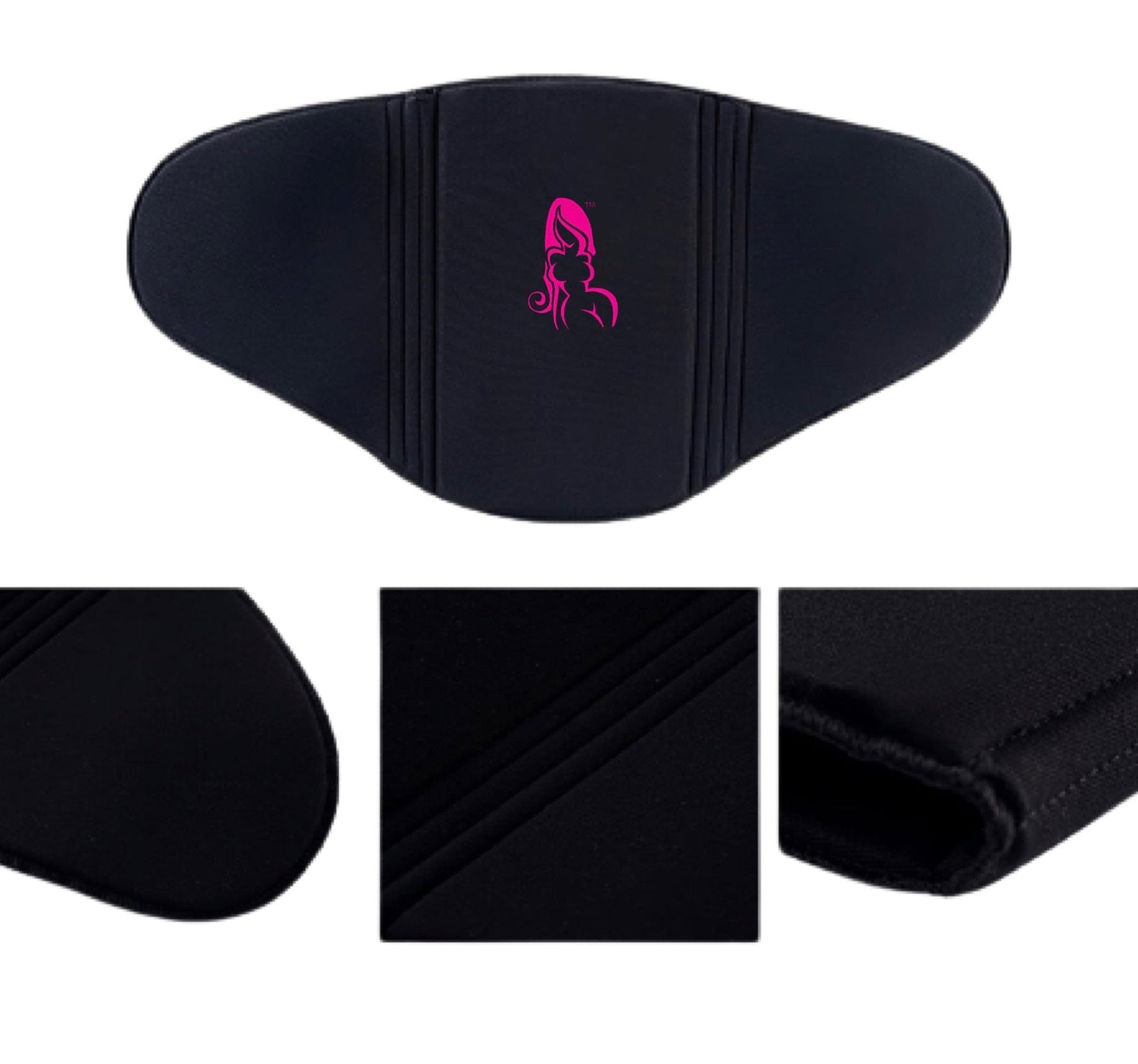 Abdominal Compression Board Detail – Bombshell Logo, Soft Neoprene Fabric for Post-Lipo Tummy Tuck Healing